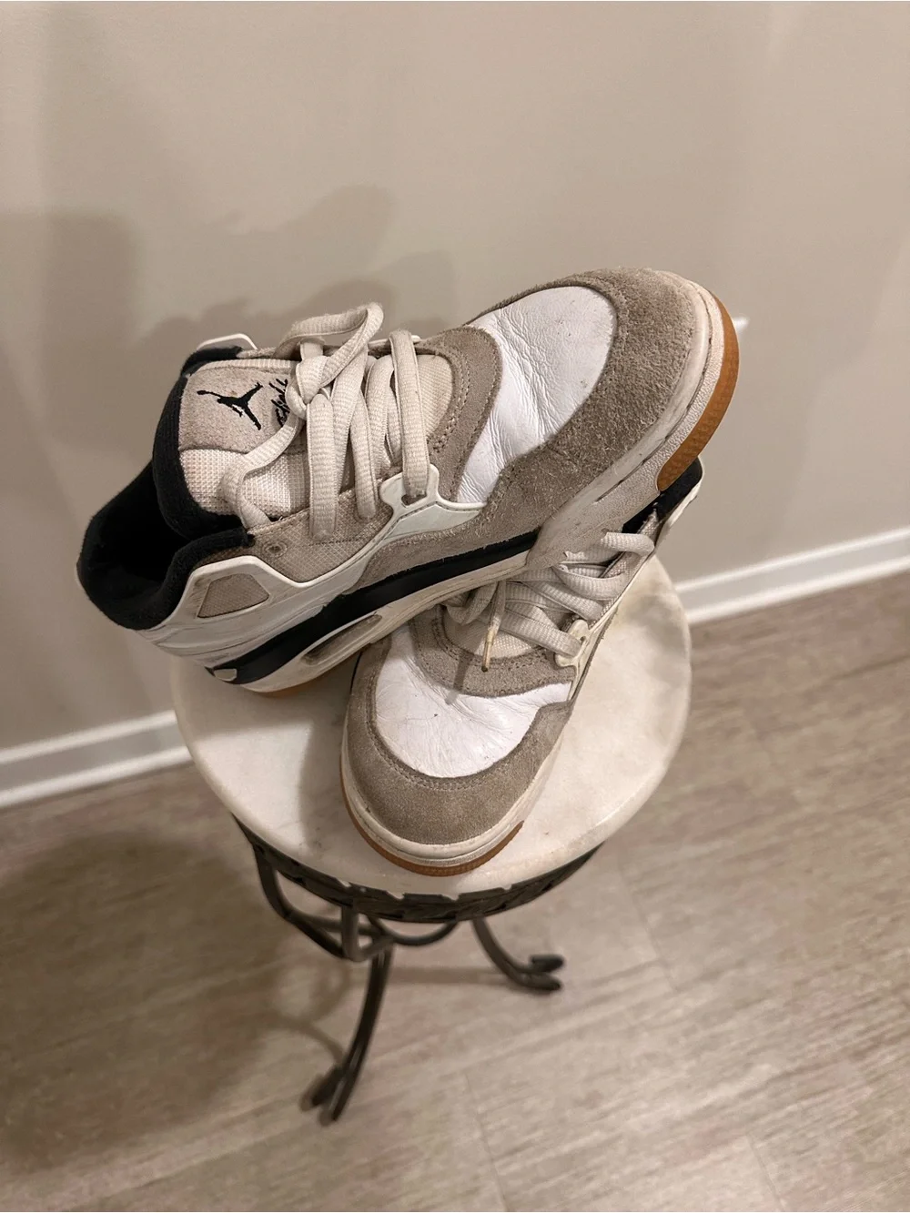 Jordan Kids White, Black & Gray Athletic Sneakers